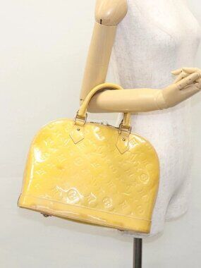 LOUIS VUITTON Monogram Vernis Alma PM Hand Bag 2way Dunne M90170 LV Auth KD187